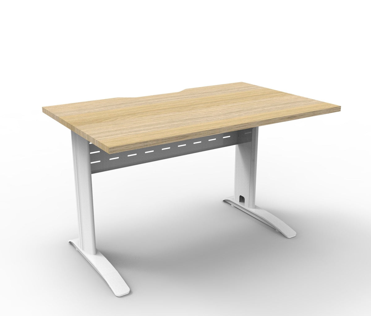 Rapidline Deluxe Rapid Span Open Workstation 1200 x 750mm Natural Oak / White Satin