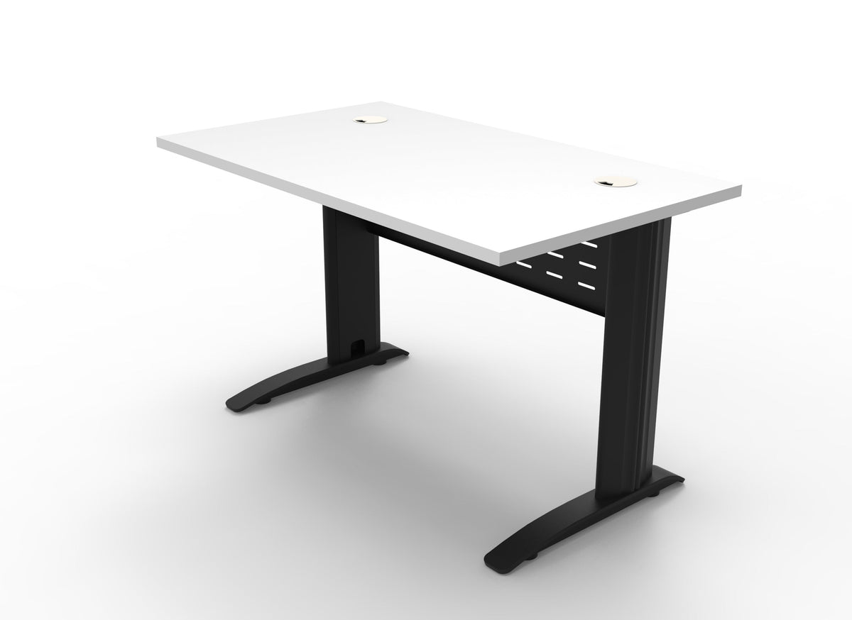 Rapidline Deluxe Rapid Span Open Workstation 1800 x 750mm Natural White / Black Satin