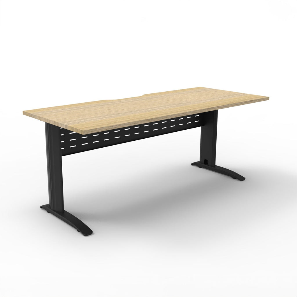 Rapidline Deluxe Rapid Span Open Workstation 1200 x 750mm Natural Oak / Black Satin