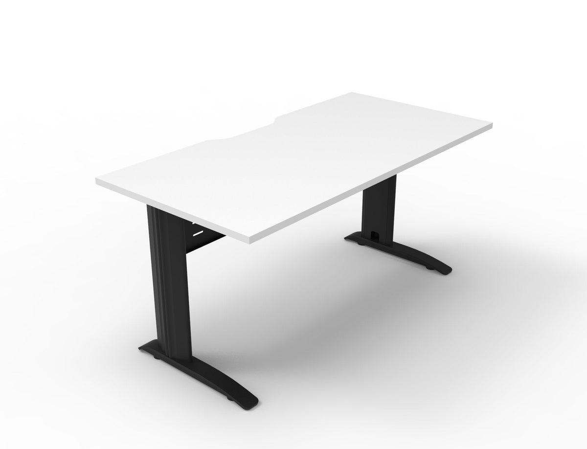 Rapidline Rapid Span Open Workstation 1500 x 700mm Natural White / Black Satin