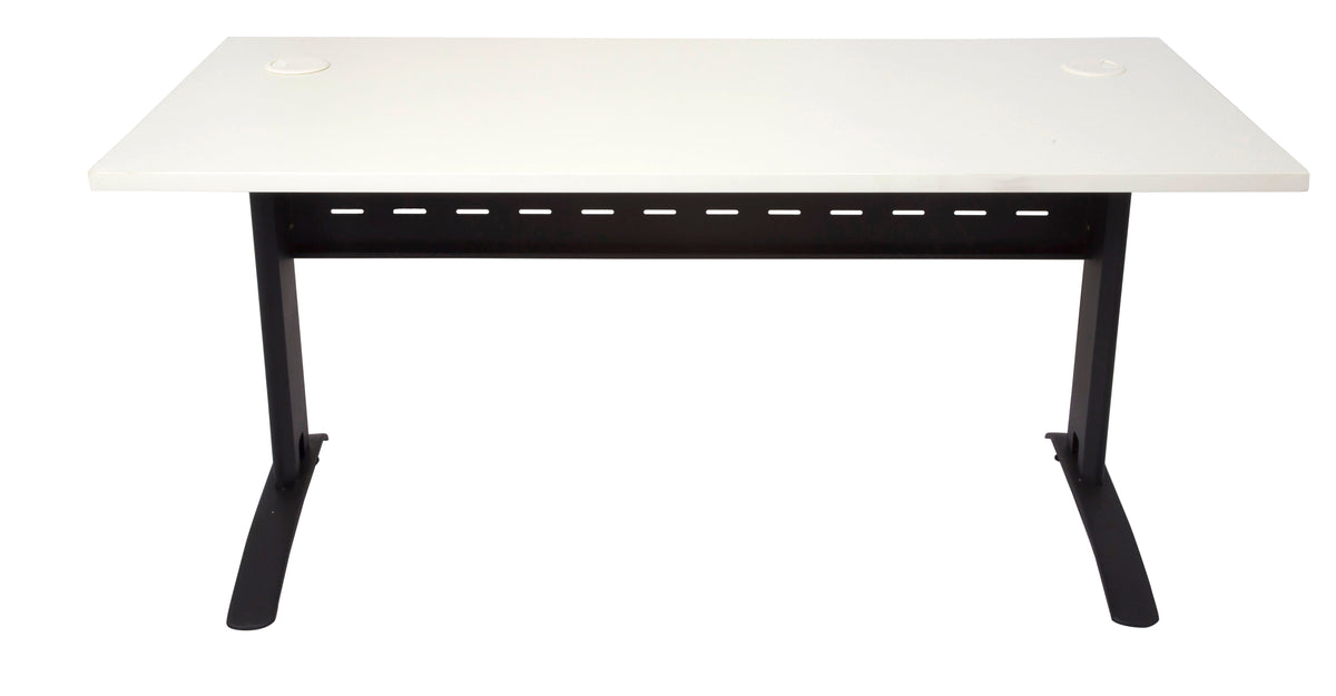 Rapidline Deluxe Rapid Span Open Workstation 1200 x 750mm Natural White / Black Satin