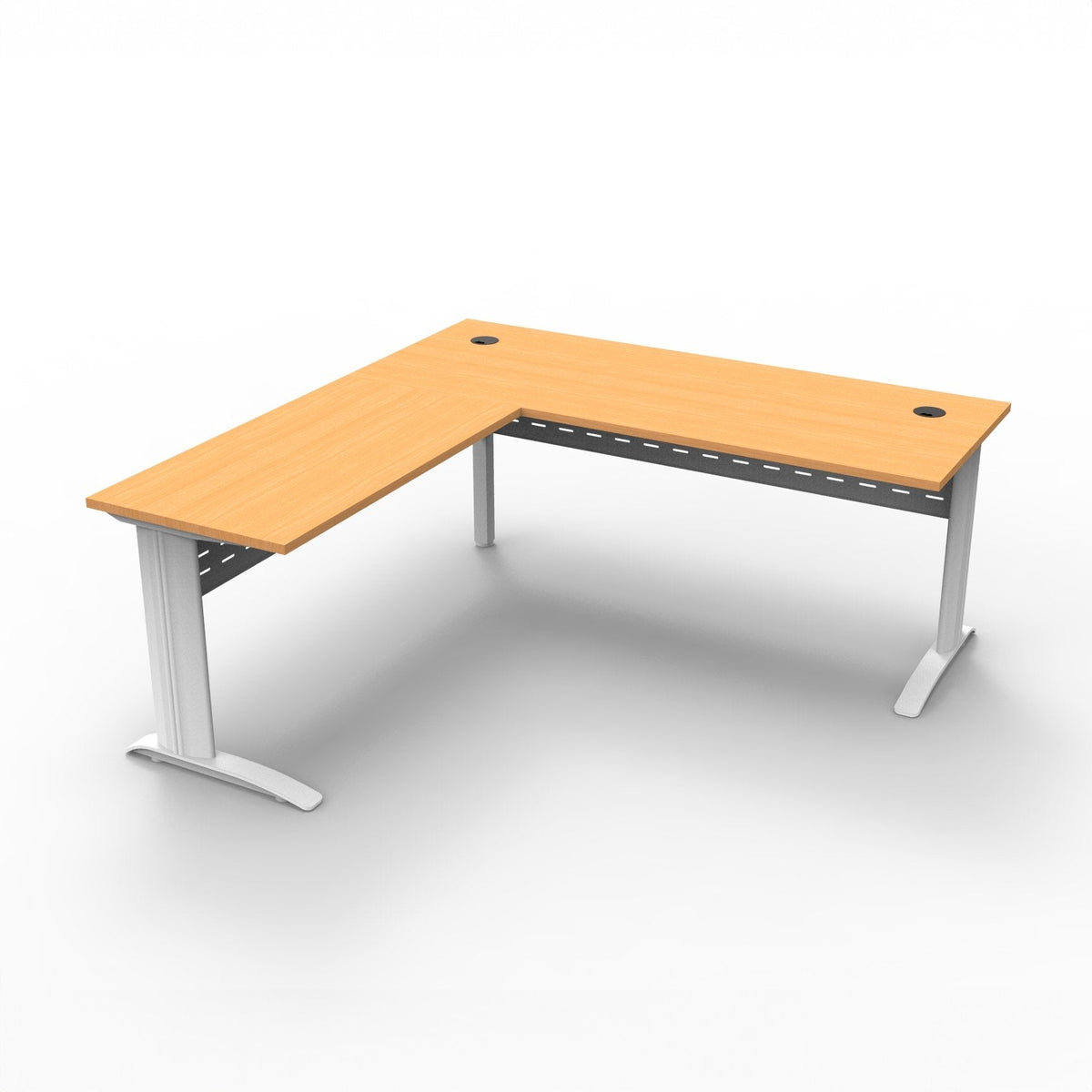 Rapidline Rapid Span Open Workstation with Return 1800 x 1800 x 700mm Natural White / Precious Silver
