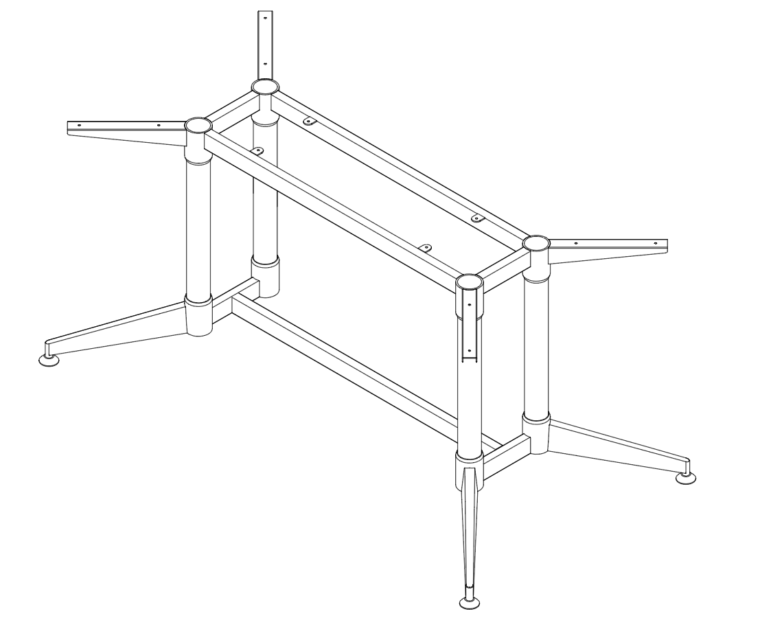 Rapidline Frame 3542 x 1112mm Only Black Polished Aluminum for Typhoon Double Stage Meeting Table
