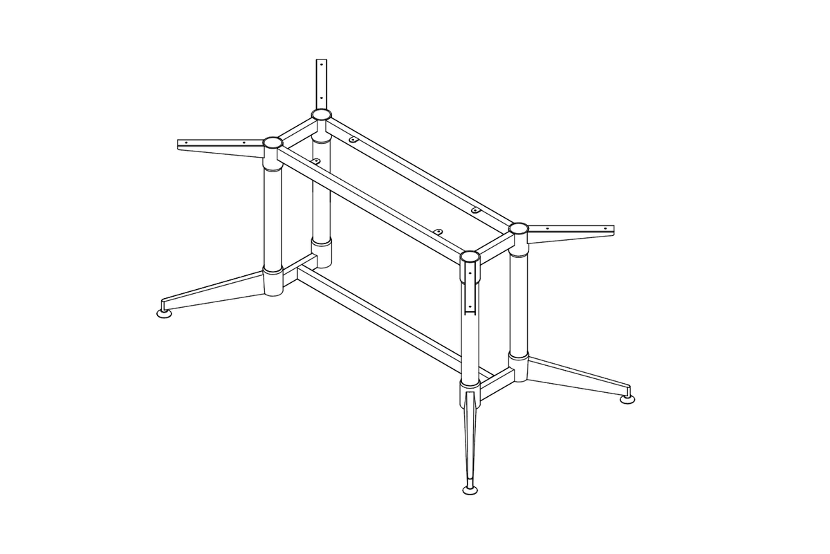 Rapidline Frame 1942 x 892mm Only Black Black for Typhoon Single Stage Meeting Table