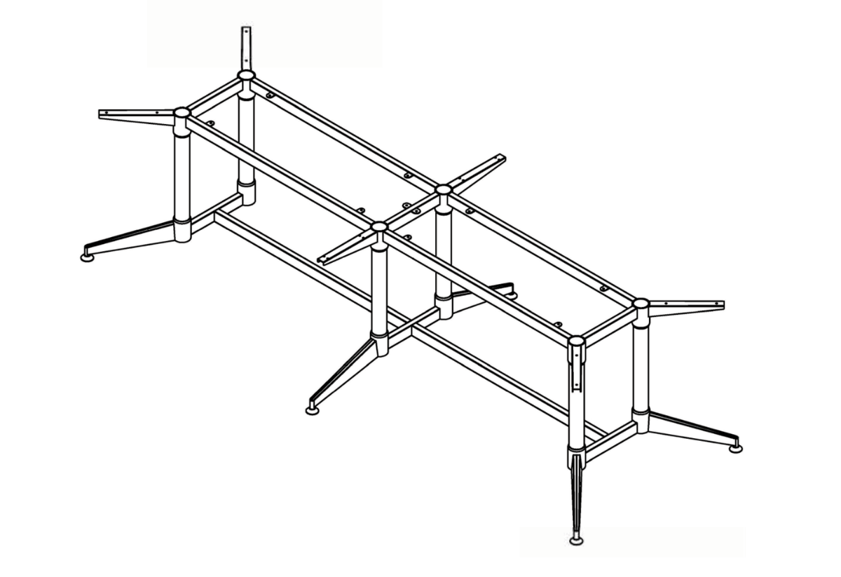 Rapidline Frame 1542 x 792mm Only Black Polished Aluminum for Typhoon Single Stage Meeting Table