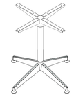 Rapidline Frame Only Black with Polished Aluminium for Typhoon Round Meeting Table