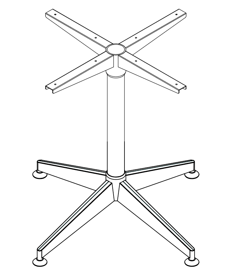 Rapidline Frame Only Black with Polished Aluminium for Typhoon Round Meeting Table