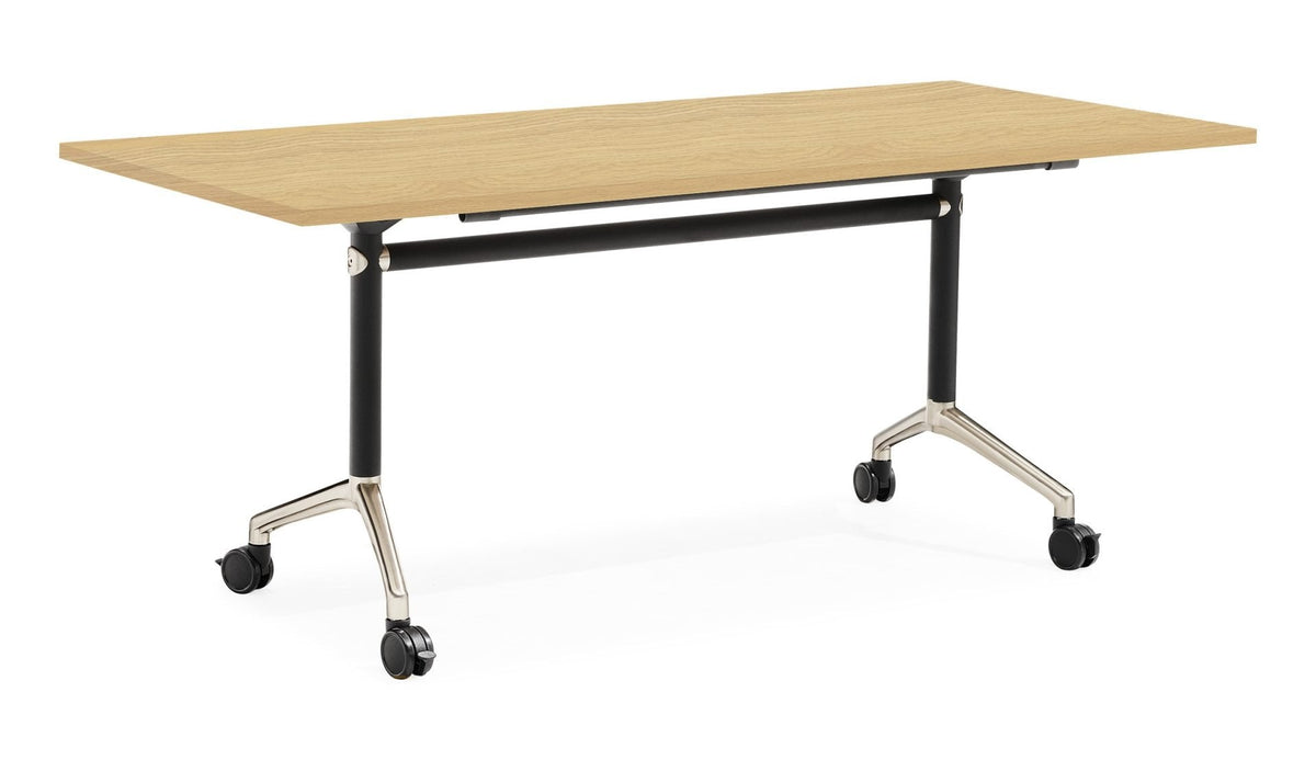 Rapidline Typhoon Flip Top Table 1800 x 750mm Natural Oak / Black