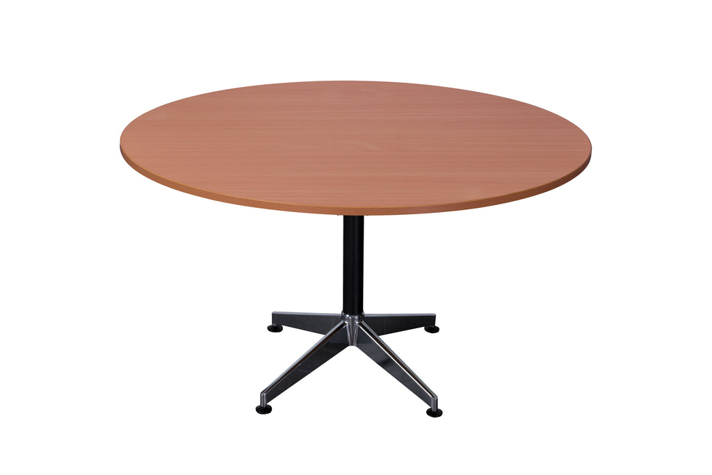 Rapidline Typhoon 4 Star Round Meeting Table 1200mm Diameter Cherry / Black Aluminium