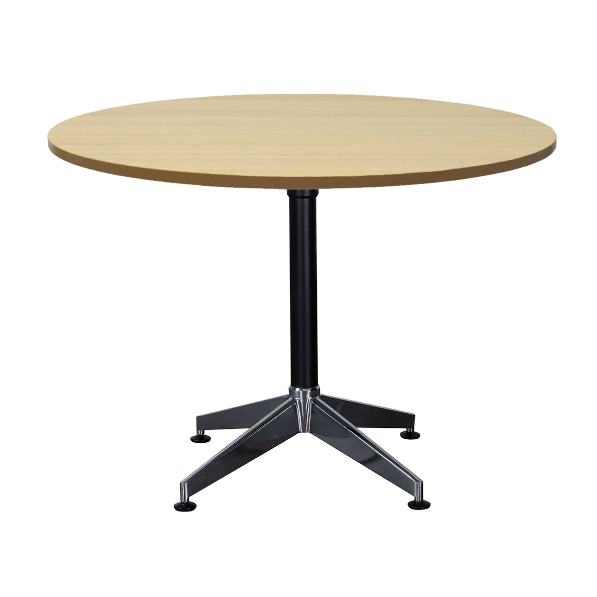 Rapidline Typhoon Large Round Meeting Table 1500mm Diameter Natural Oak / Black