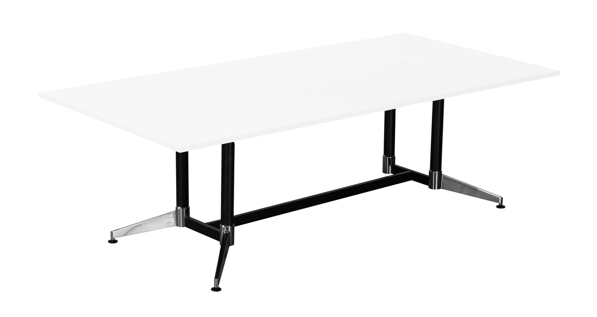Rapidline Typhoon Meeting and Boardroom Table 3200 x 1200mm Natural White / Black Aluminium