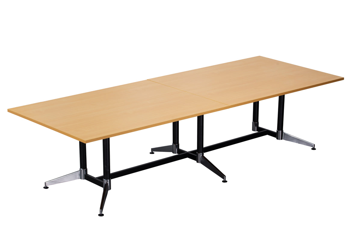 Rapidline Typhoon Meeting and Boardroom Table 2400 x 1200mm Beech / Black Aluminium