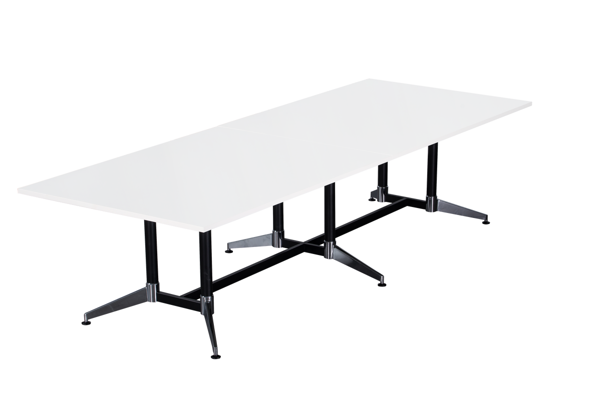 Rapidline Typhoon Meeting and Boardroom Table 1800 x 900mm Natural White / Black