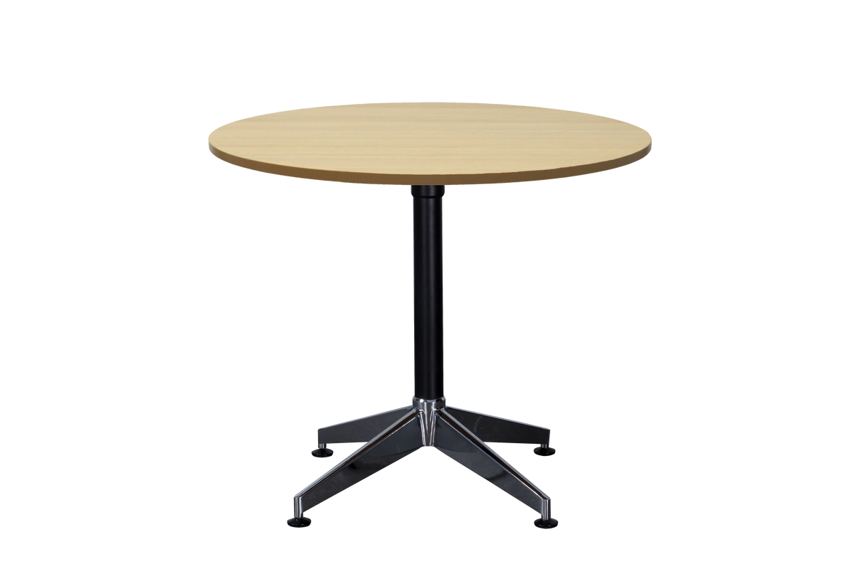 Rapidline Typhoon 4 Star Round Meeting Table 1200mm Diameter Natural Oak / Black