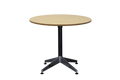 Rapidline Typhoon 4 Star Round Meeting Table 900mm Diameter Natural Oak / Black Aluminium