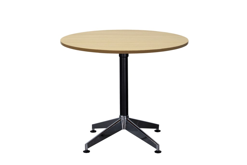 Rapidline Typhoon 4 Star Round Meeting Table 900mm Diameter Natural Oak / Black