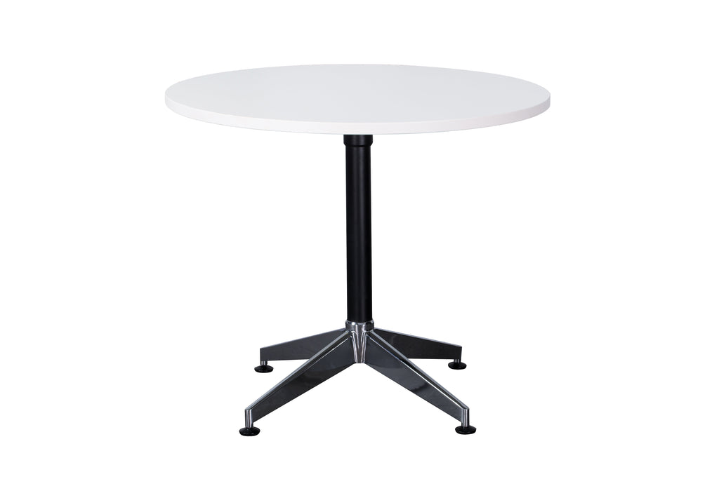 Rapidline Typhoon 4 Star Round Meeting Table 1200mm Diameter Natural White / Black