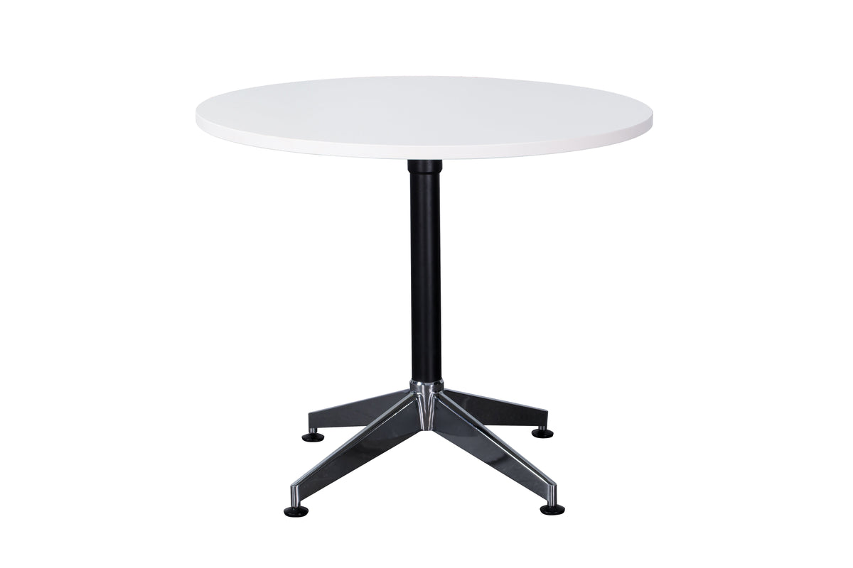 Rapidline Typhoon 4 Star Round Meeting Table 1200mm Diameter Natural White / Black