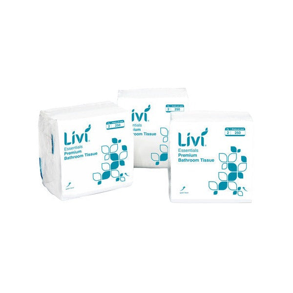 Livi 1006 Essentials Interleaved Toilet Tissue 2 Ply 250 Sheets Carton 36