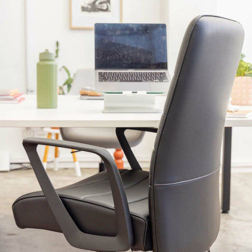 Mondo Plato Chair with Arms Leather Black