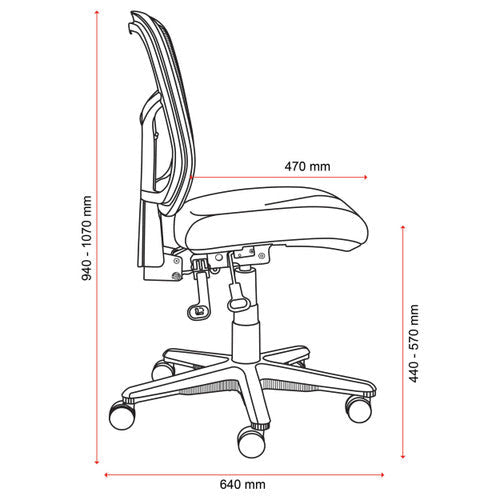 Mondo Tivoli Chair 2-Lever Mesh Back Without Arms Zen Black