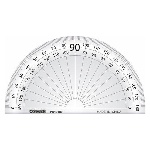 Osmer Protractor 180 Degree 10cm