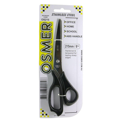 Osmer All Purpose Scissors 215mm Black Handle Hangsell