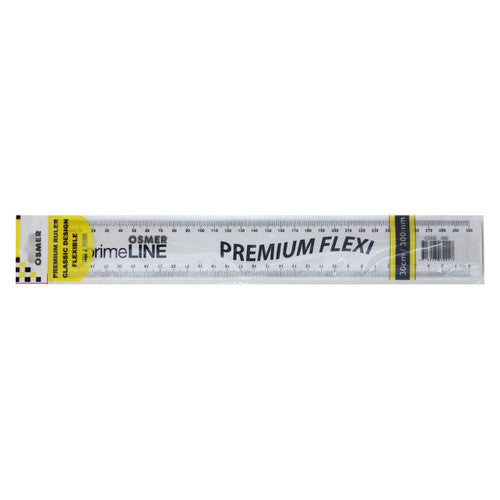 Osmer Ruler 30cm Premium Flexible Clear