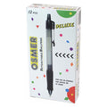 Osmer Deluxe Retractable Ballpoint Pen Medium Black Box of 12