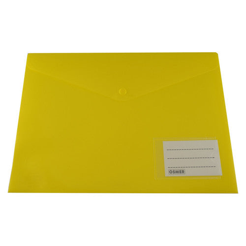 Osmer Document Wallet A4 Name Pocket Yellow Pack of 12