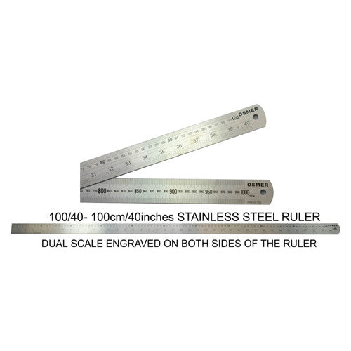 Osmer Ruler 100cm Dual Scale Stainless Steel