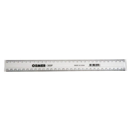 Osmer Ruler 30cm Plastic Economy Clear