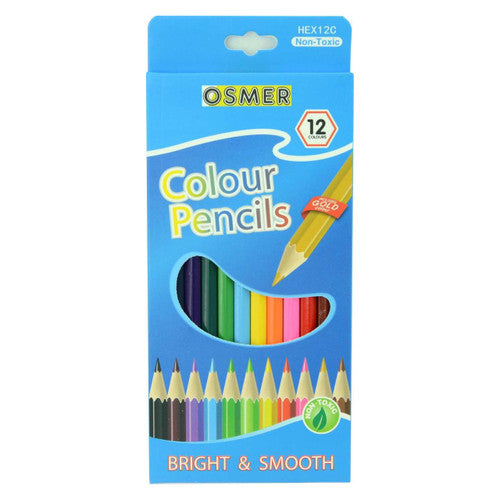 Osmer Colour Pencils Hexagonal Woodcase Box of 12