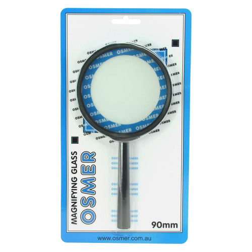 Osmer Magnifying Glass 90mm with Handle Black