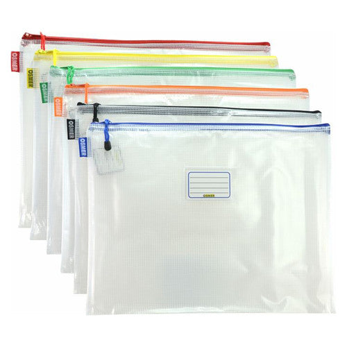 Osmer Mesh Case A3 Clear 46.5 x 35.5cm Assorted Zip