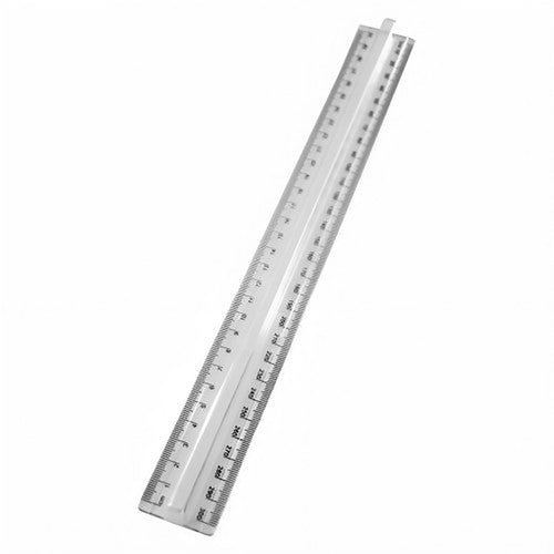 Osmer Ruler 30cm Plastic with Finger Grip Clear Pack of 24