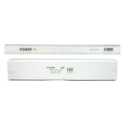 Osmer Ruler 40cm Plastic Premium Clear