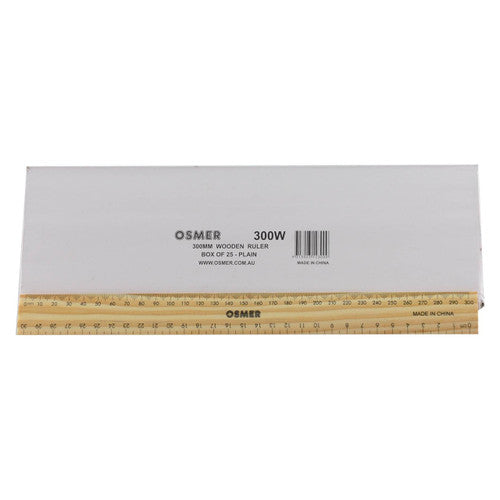 Osmer Ruler 30cm Wooden Unlacquered