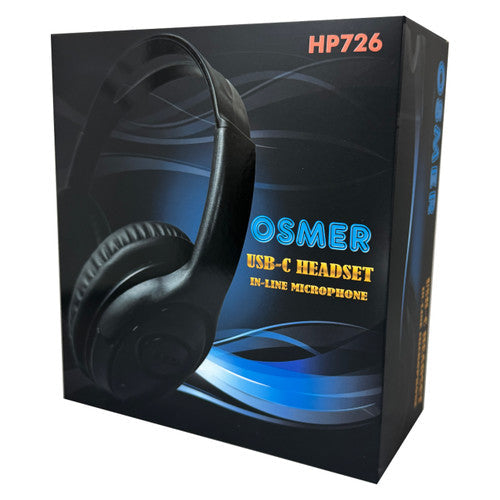 Osmer Headphone Over-Ear 40mm Driver with Mic USB-C Plug Black