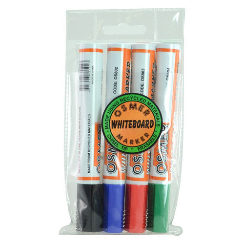 Osmer Whiteboard Marker Chisel Tip Assorted Pack of 12