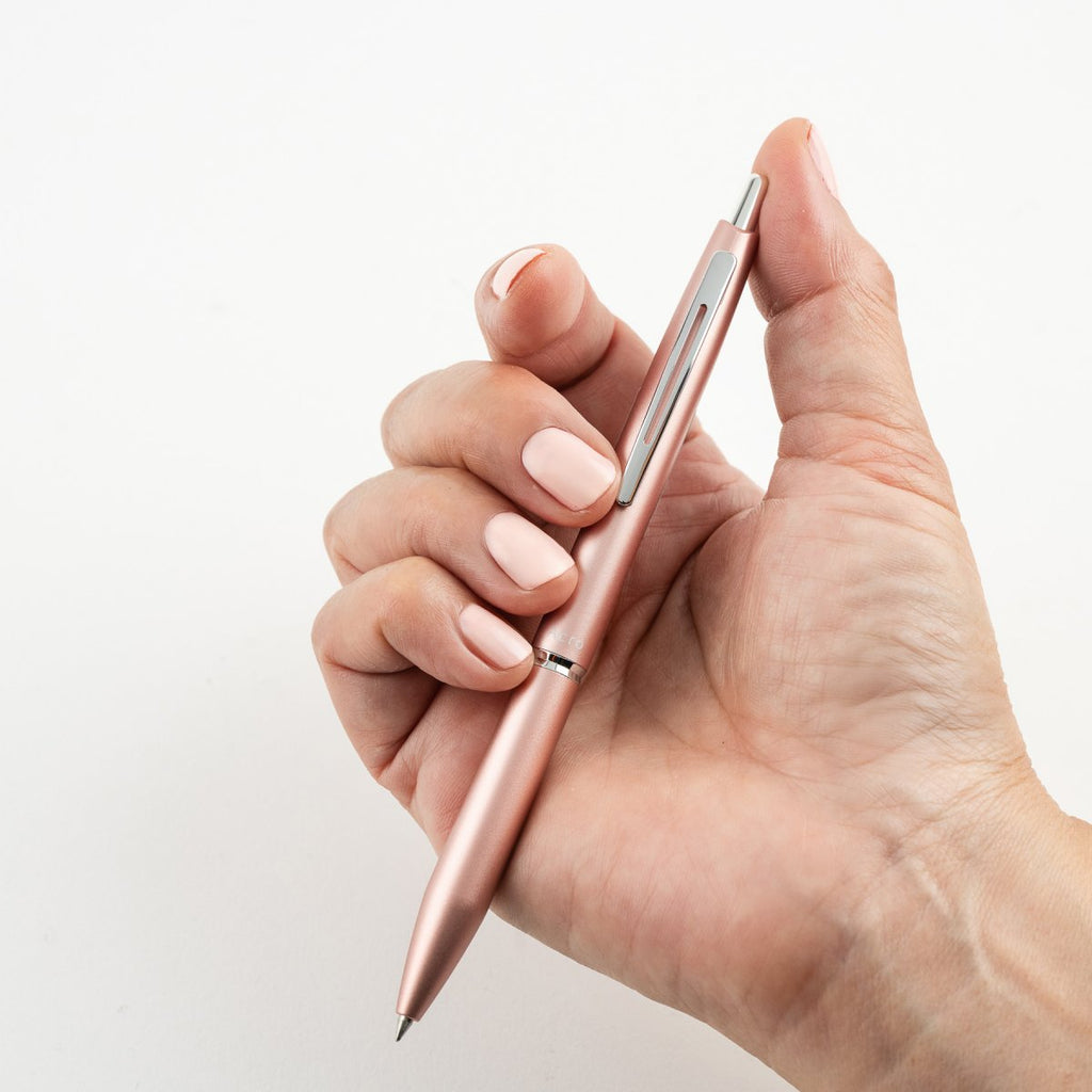 PILOT Acro 1000 Retractable Ballpoint Extra Fine Champagne Gold Barrel Silver Accent Black Ink