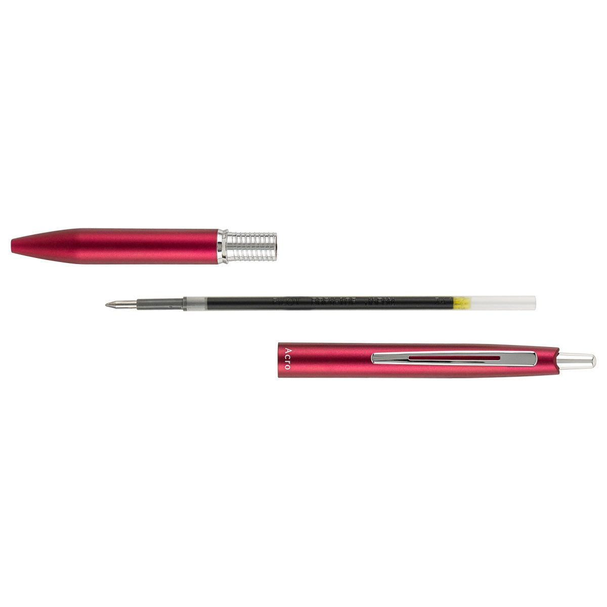 PILOT Acro 1000 Retractable Ballpoint Extra Fine Metallic Red Barrel Silver Accent Black Ink