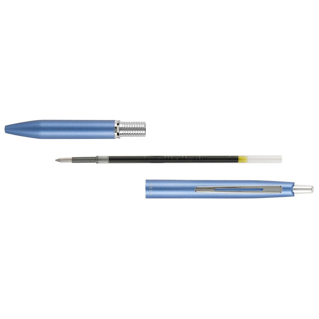 PILOT Acro 1000 Retractable Ballpoint Extra Fine Metallic Soft Blue Barrel Silver Accent Black Ink