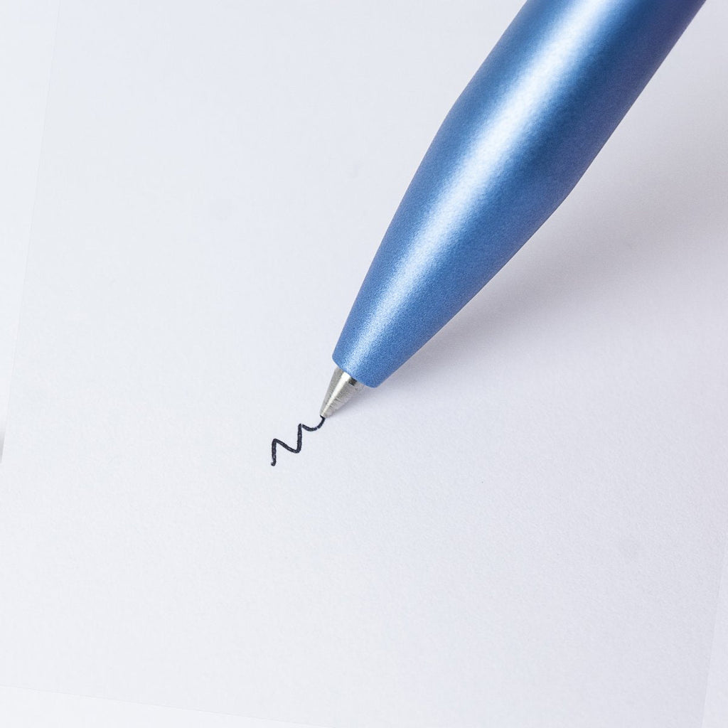 PILOT Acro 1000 Retractable Ballpoint Extra Fine Metallic Soft Blue Barrel Silver Accent Black Ink