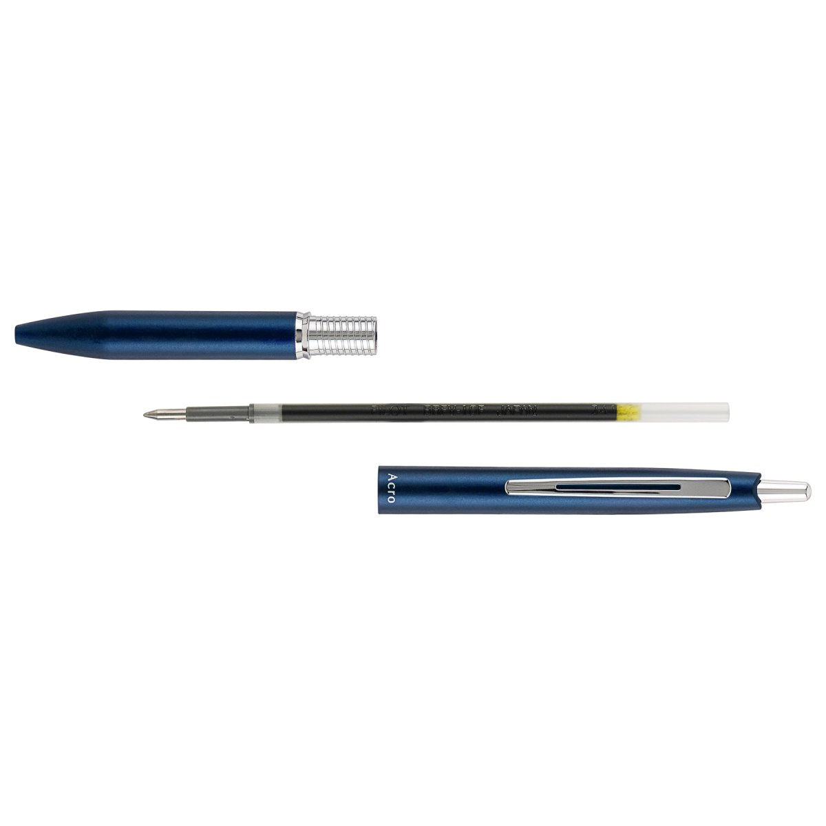 PILOT Acro 1000 Retractable Ballpoint Extra Fine Navy Barrel Silver Accent Black Ink
