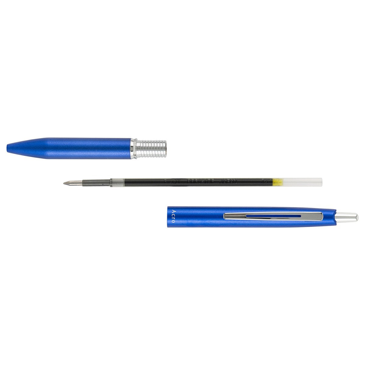 PILOT Acro 1000 Retractable Ballpoint Fine Metallic Blue Barrel Silver Accent Black Ink