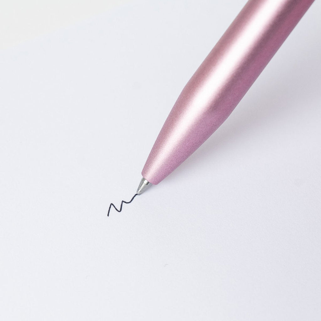 PILOT Acro 1000 Retractable Ballpoint Fine Metallic Pink Barrel Silver Accent Black Ink