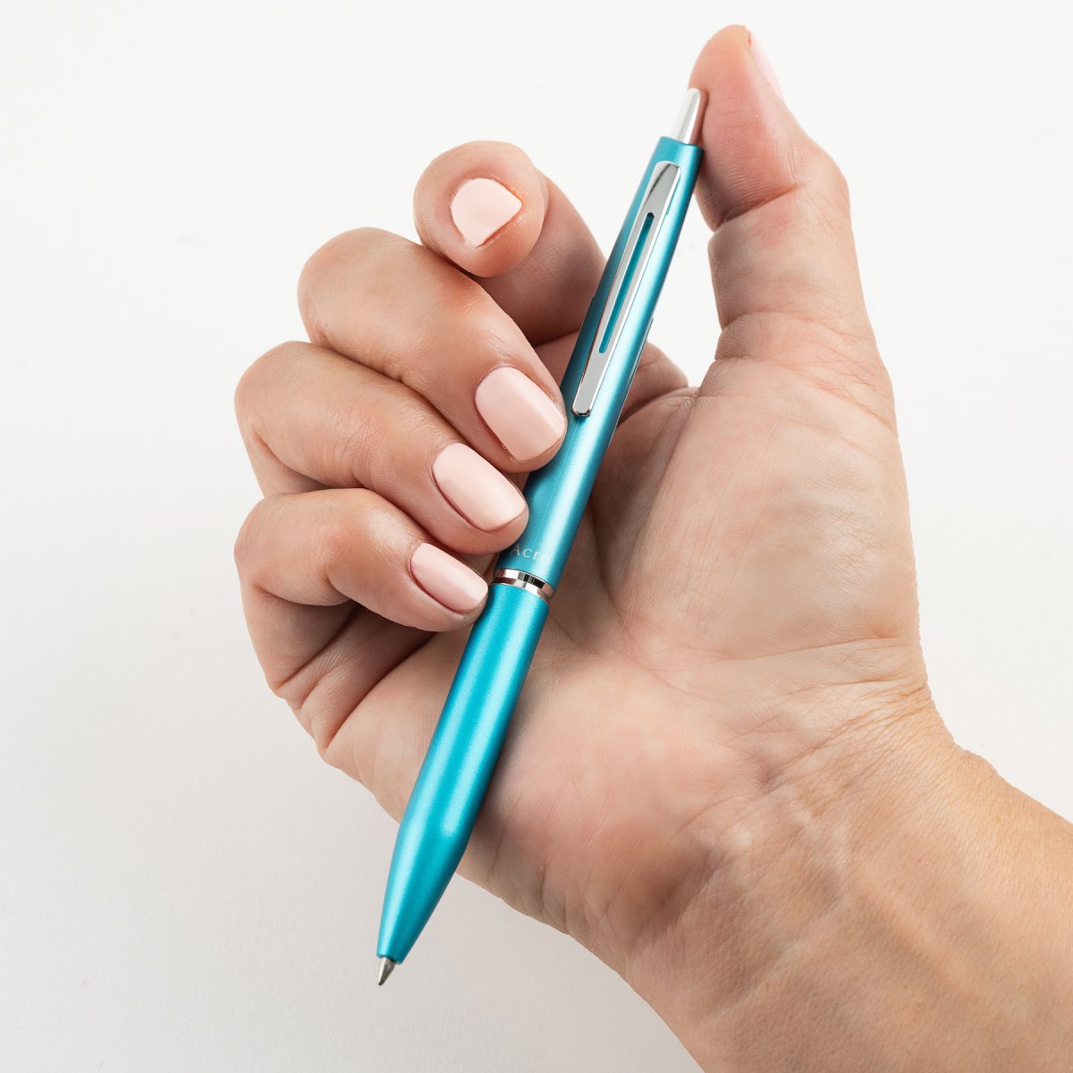 PILOT Acro 1000 Retractable Ballpoint Fine Metallic Turquoise Barrel Silver Accent Black Ink