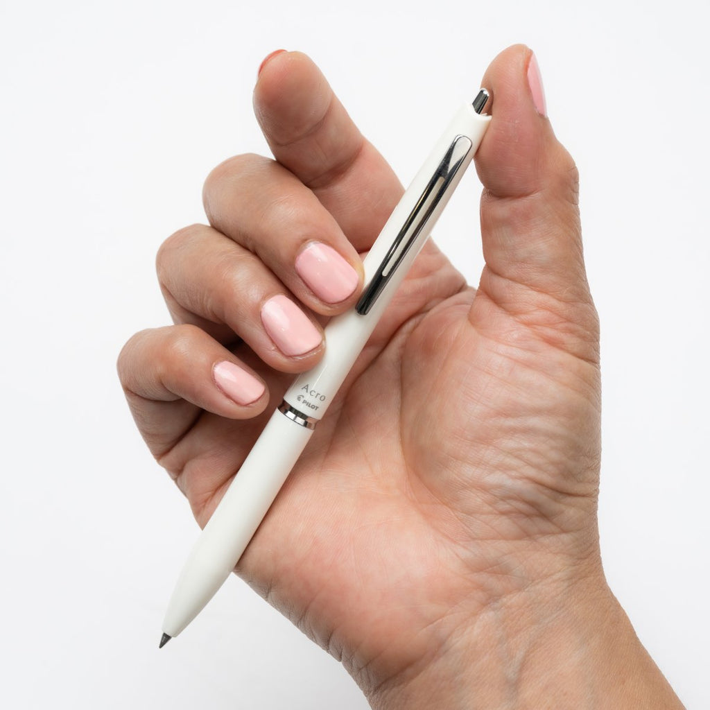 PILOT Acro 300 Hybrid Ballpoint Pen Extra Fine White Barrel Black Ink Box of 10