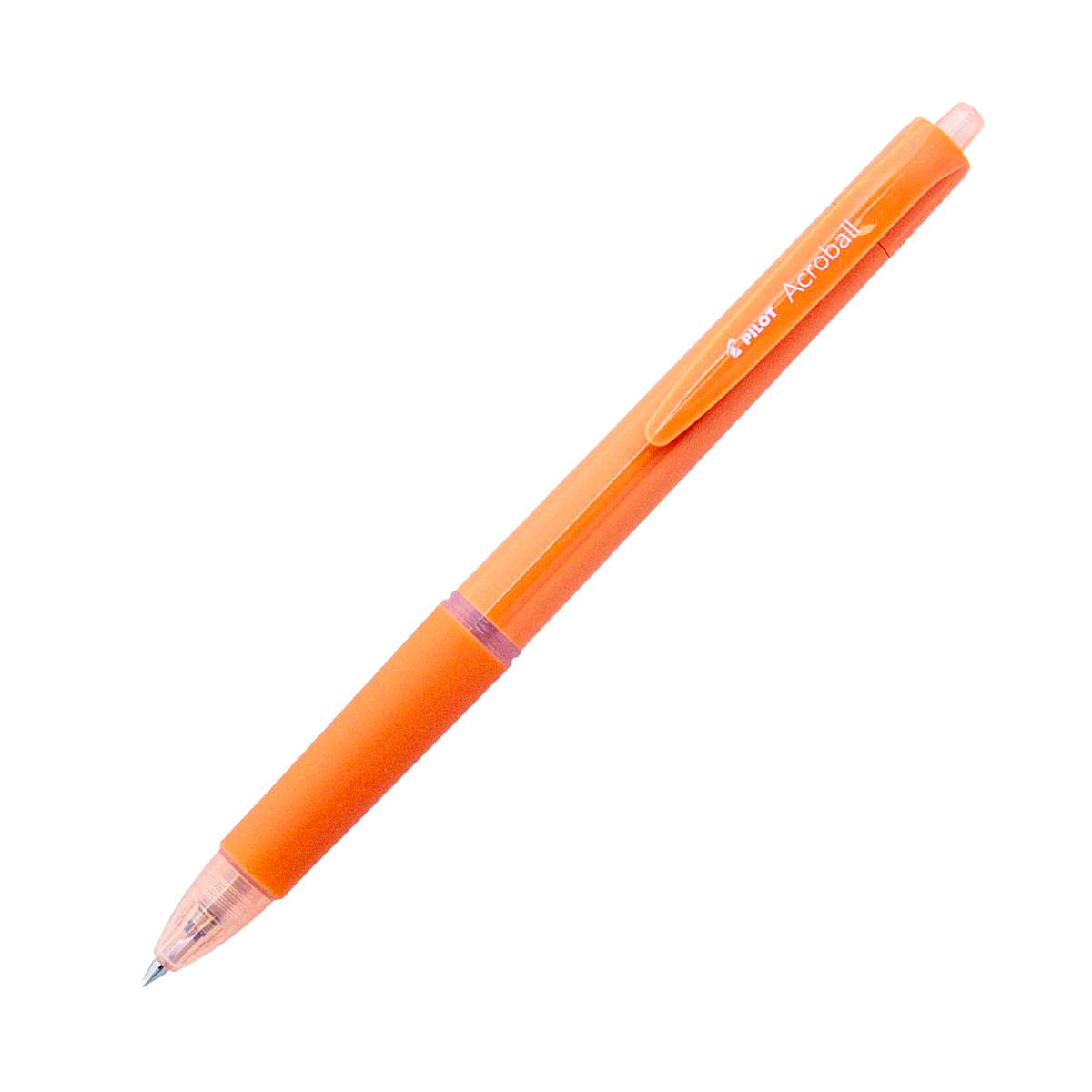 PILOT Acroball 150 Hybrid Retractable Ballpoint Extra Fine Coral Orange Barrel Black Ink Box of 10